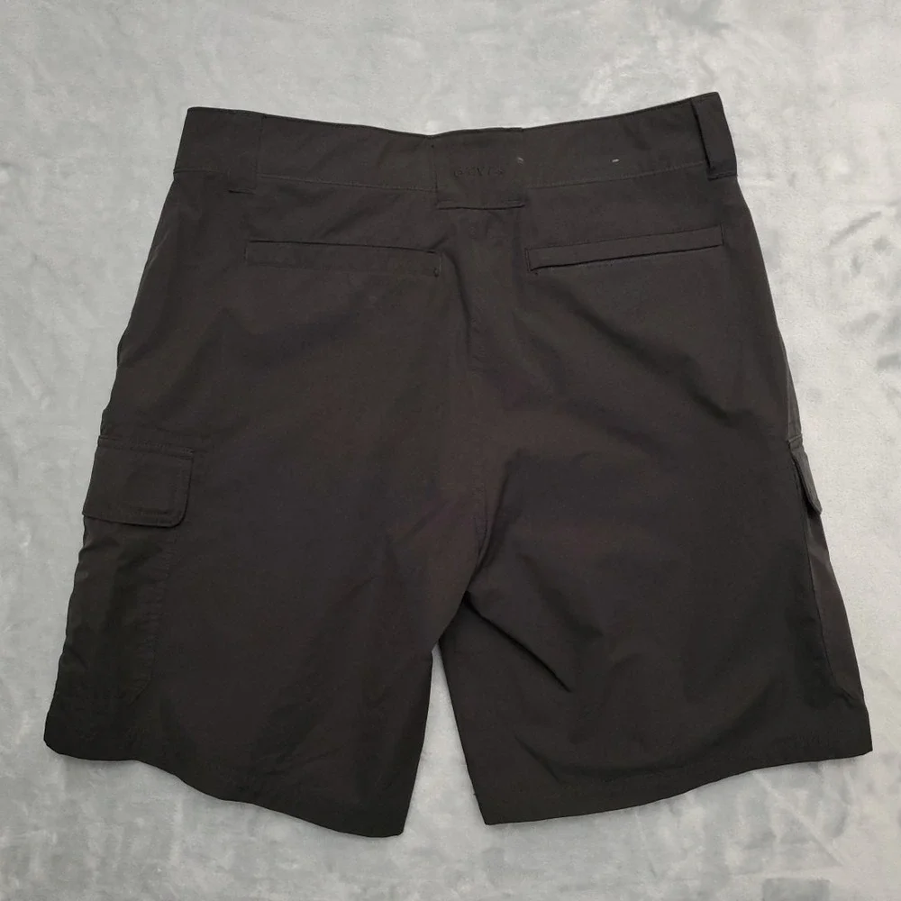 Orvis Shorts Mens 32 Black Cargo Lightweight Active Travel Hike Comfort Techwear
